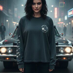 🎸 Brandy Melville Cropped Tee Cross Roads Y2K L 🗽